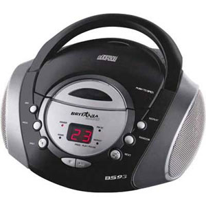 Radio Boombox BS-93 c/ Cd, Entrada Auxiliar, Preto, 3.4 W RM